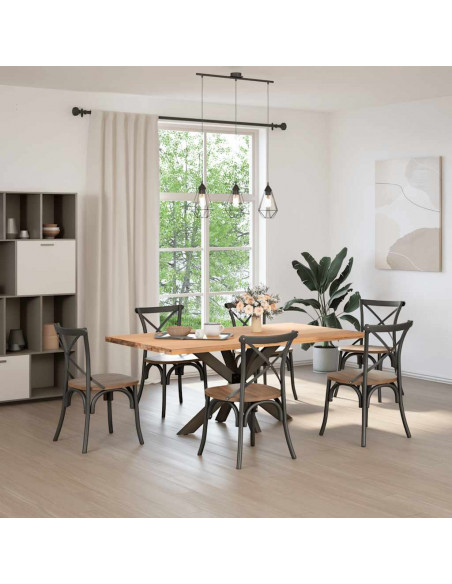 Gamba per Tavolo da Pranzo a Forma di Ragno Nero 120x68x(72-73) cm Acciaio