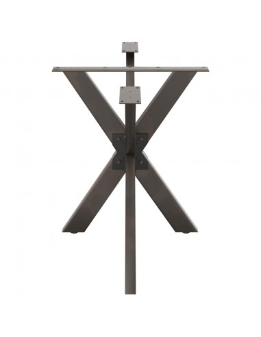 Gamba per Tavolo da Pranzo a Forma di Ragno Nero 120x68x(72-73) cm Acciaio