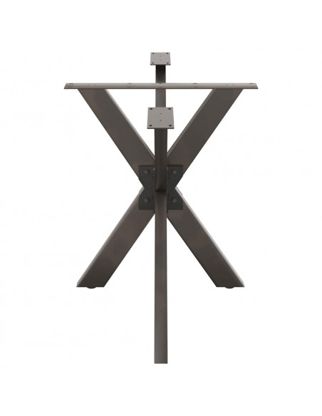 Gamba per Tavolo da Pranzo a Forma di Ragno Nero 120x68x(72-73) cm Acciaio