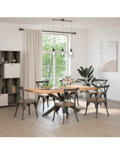 Gamba per Tavolo da Pranzo a Forma di Ragno Nero 150x78x(72-73) cm Acciaio 2