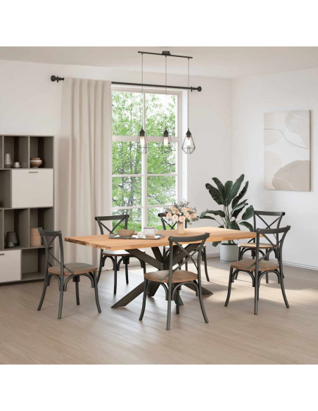 Gamba per Tavolo da Pranzo a Forma di Ragno Nero 150x78x(72-73) cm Acciaio