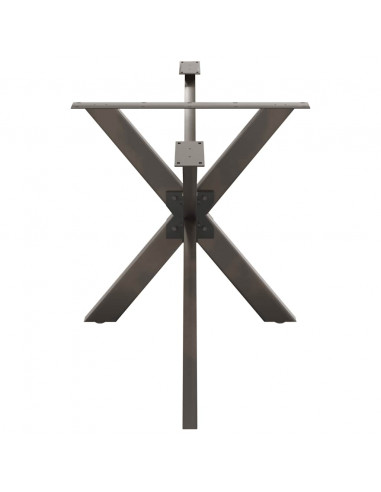 Gamba per Tavolo da Pranzo a Forma di Ragno Nero 150x78x(72-73) cm Acciaio