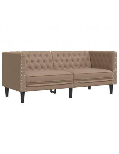 Set Divani Chesterfield 3pz Cappuccino in Similpelle