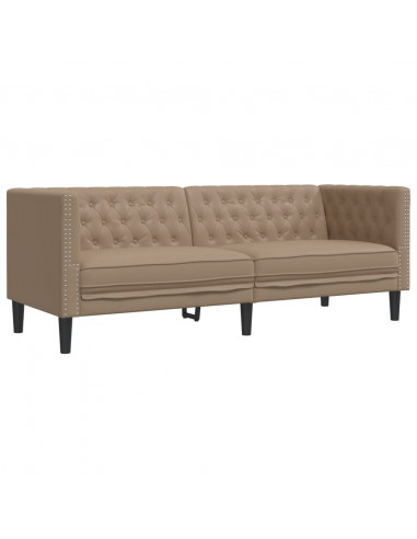 Set Divani Chesterfield 2pz Cappuccino in Similpelle