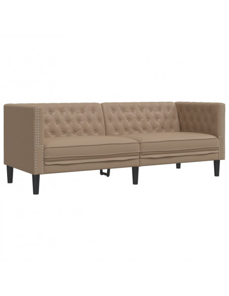 Set Divani Chesterfield 2pz Cappuccino in Similpelle
