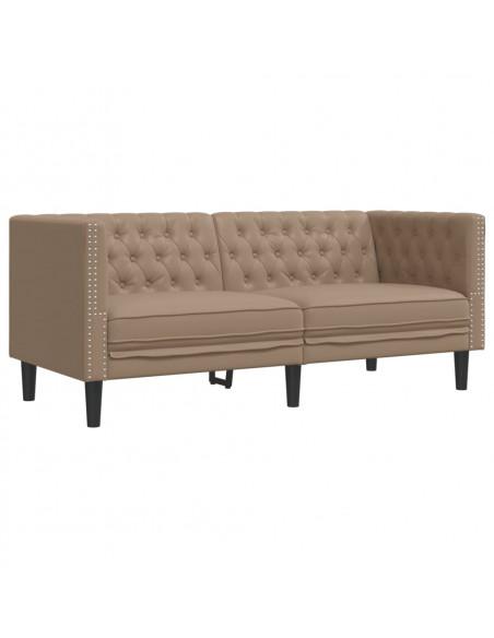 Set Divani Chesterfield 2pz Cappuccino in Similpelle