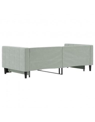 Divano Letto con Letto Estraibile Grigio Chiaro 90x190 Velluto