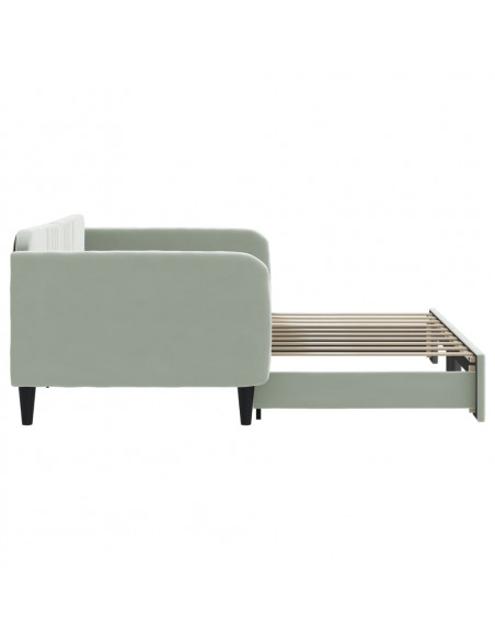 Divano Letto con Letto Estraibile Grigio Chiaro 90x190 Velluto