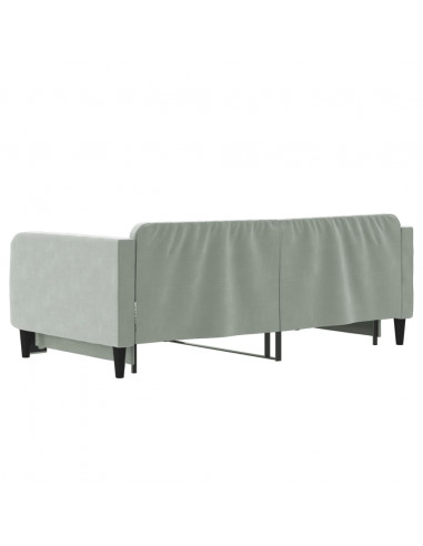 Divano Letto con Letto Estraibile Grigio Chiaro 90x190 Velluto