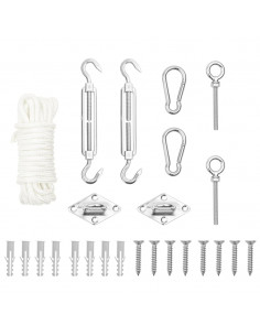 Set Accessori per Vela Parasole 5 pz in Acciaio Inossidabile