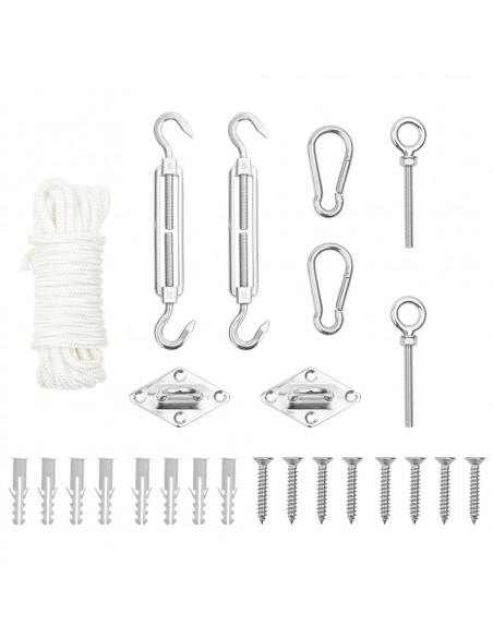 Set Accessori per Vela Parasole 5 pz in Acciaio Inossidabile