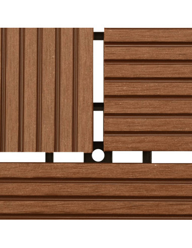 Set 11 Piastrelle in WPC 30 x 30 cm 1 mq marrone