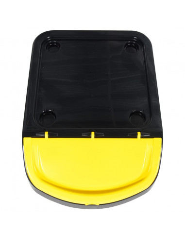 Cestini per Rifiuti Impilabili con Coperchi 3pz Neri PP 120L