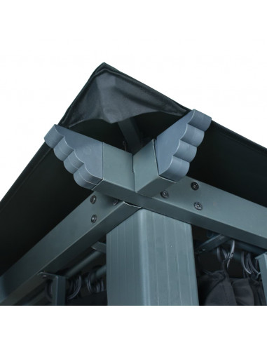 Gazebo con Tenda 300 x 300 cm Antracite Alluminio