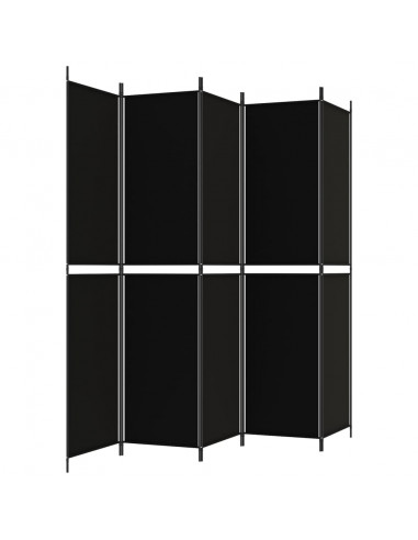 Divisorio 5 Pannelli Nero 250x220 cm Tessuto