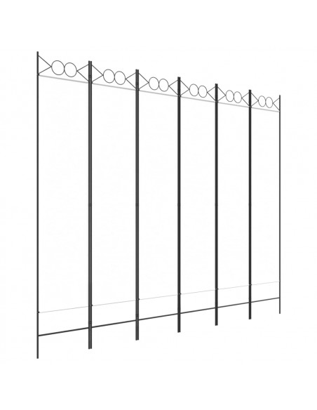 Divisorio a 4 Pannelli Bianco 240x200 cm Tessuto