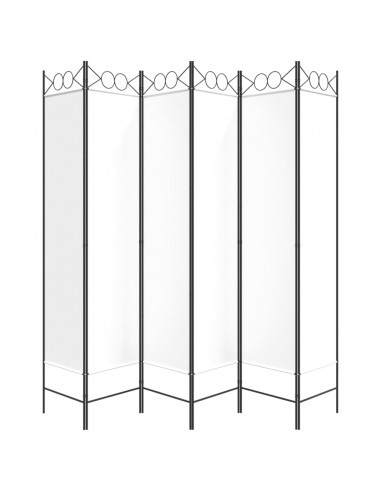 Divisorio a 4 Pannelli Bianco 240x200 cm Tessuto