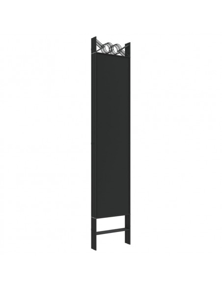 Divisorio a 6 Pannelli Nero 240x200 cm in Tessuto