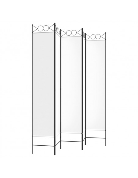 Divisorio a 5 Pannelli Bianco 200x220 cm Tessuto