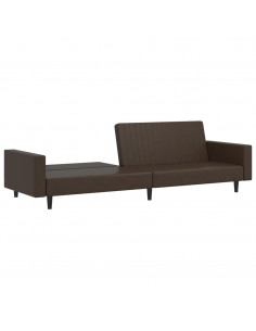 Divano Letto a 2 Posti Marrone in Similpelle 2