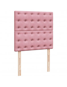 Giroletto a Molle con Materasso Rosa 80x200 cm in Velluto 2