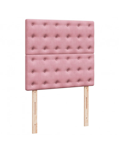 Giroletto a Molle con Materasso Rosa 80x200 cm in Velluto