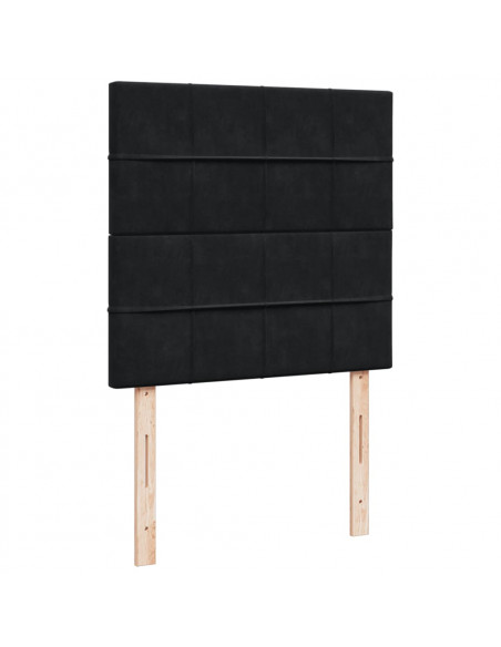 Giroletto a Molle con Materasso Nero 90x190 cm in Velluto