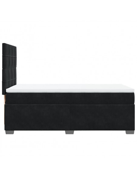 Giroletto a Molle con Materasso Nero 90x190 cm in Velluto