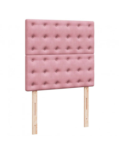 Giroletto a Molle con Materasso Rosa 80x200 cm in Velluto