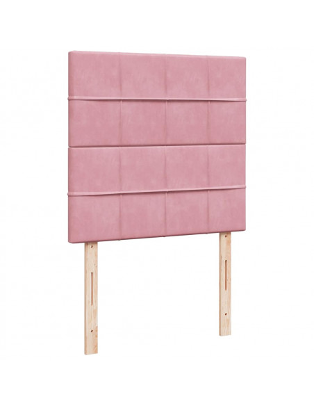 Giroletto a Molle con Materasso Rosa 90x190 cm in Velluto