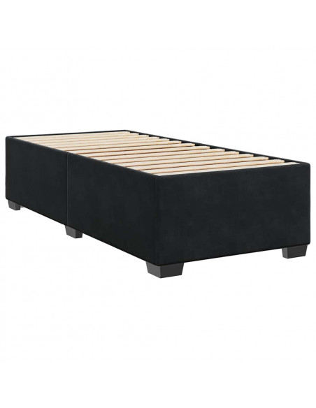 Giroletto a Molle con Materasso Nero 90x190 cm in Velluto