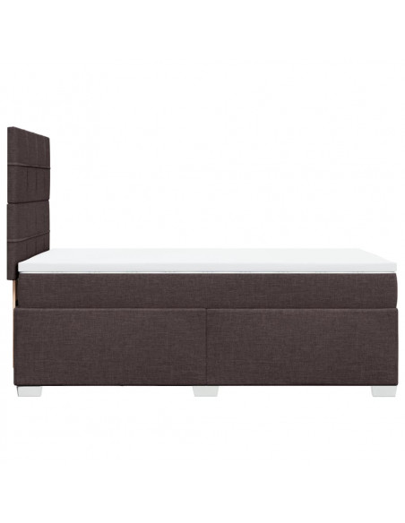 Giroletto a Molle con Materasso Marrone Scuro 80x200 cm Tessuto
