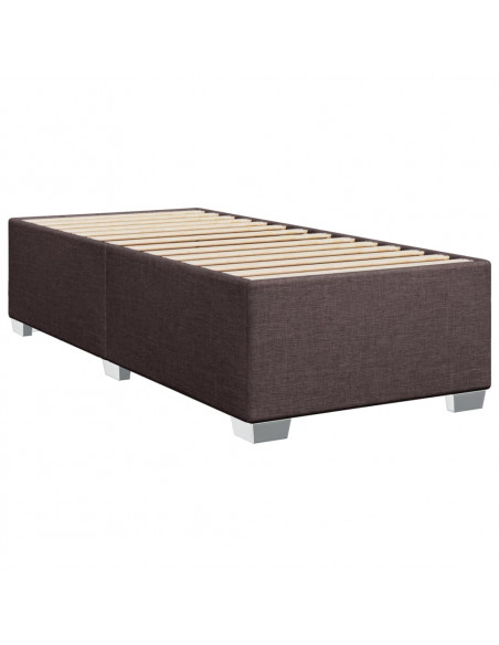 Giroletto a Molle con Materasso Marrone Scuro 80x200 cm Tessuto