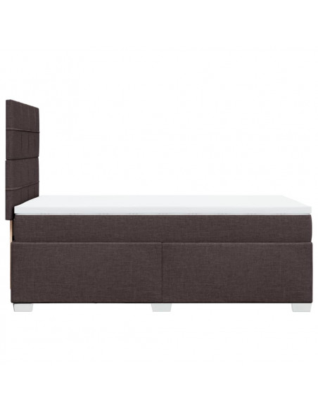 Giroletto a Molle con Materasso Marrone Scuro 80x200 cm Tessuto
