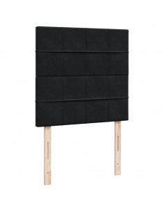 Giroletto a Molle con Materasso Nero 90x200 cm in Velluto