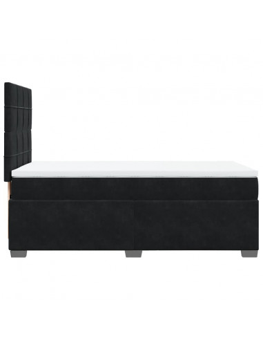 Giroletto a Molle con Materasso Nero 90x200 cm in Velluto