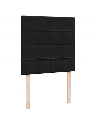 Giroletto a Molle con Materasso Nero 90x200 cm in Velluto