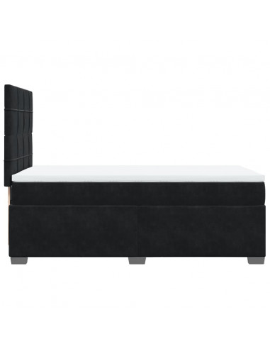 Giroletto a Molle con Materasso Nero 90x200 cm in Velluto