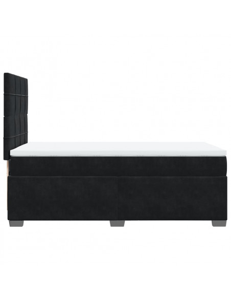 Giroletto a Molle con Materasso Nero 90x200 cm in Velluto