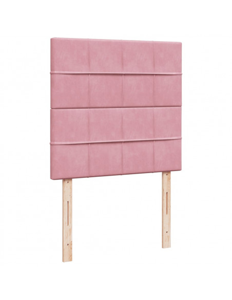 Giroletto a Molle con Materasso Rosa 90x190 cm in Velluto
