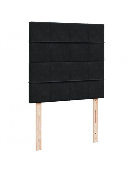 Giroletto a Molle con Materasso Nero 90x200 cm in Velluto