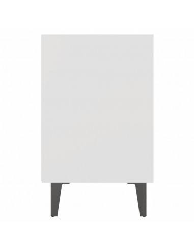 Comodini con Gambe in Metallo 2pz Bianchi 40x30x50 cm