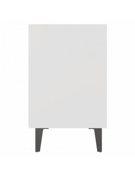 Comodini con Gambe in Metallo 2pz Bianchi 40x30x50 cm