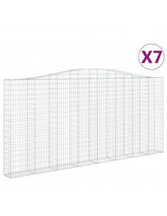 Cesti Gabbioni ad Arco 7 pz 400x30x180/200 cm Ferro Zincato