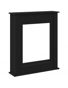 Cornice per Camino Rovere Nero 75x20x87,5 cm in Truciolato