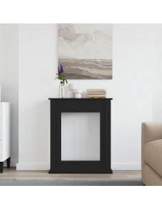 Cornice per Camino Rovere Nero 75x20x87,5 cm in Truciolato 2