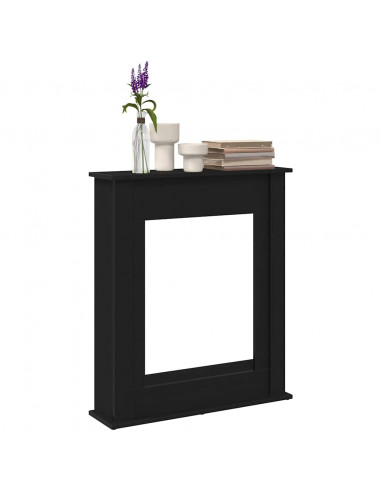 Cornice per Camino Rovere Nero 75x20x87,5 cm in Truciolato