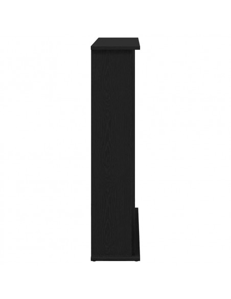 Cornice per Camino Rovere Nero 75x20x87,5 cm in Truciolato