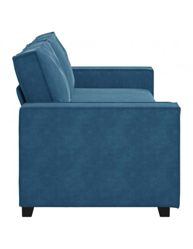 Divano a 3 Posti Blu 220x78x84 cm in Velluto