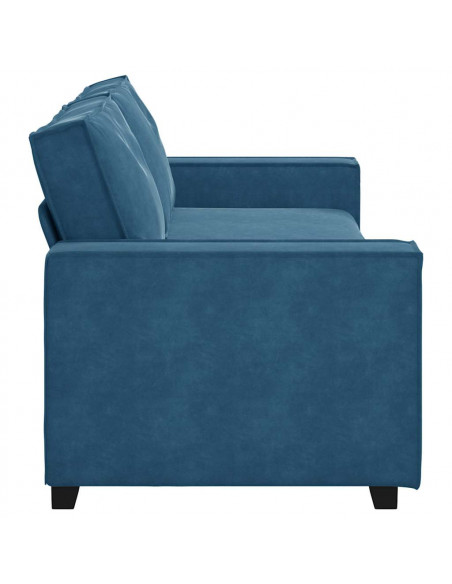 Divano a 3 Posti Blu 220x78x84 cm in Velluto